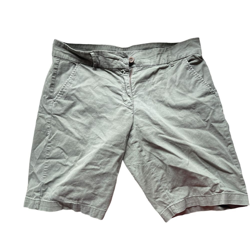 Per‎ Se Green Stretch Flat Front Bermuda Shorts 10